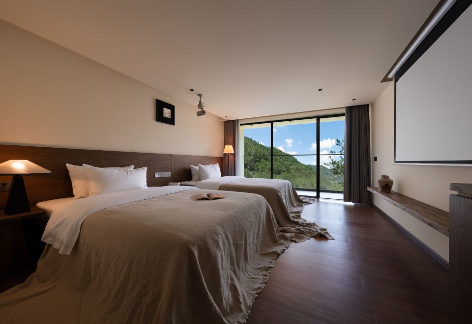 青黛.观景阳台双床房-零压床垫︱智能客控︱极米投屏