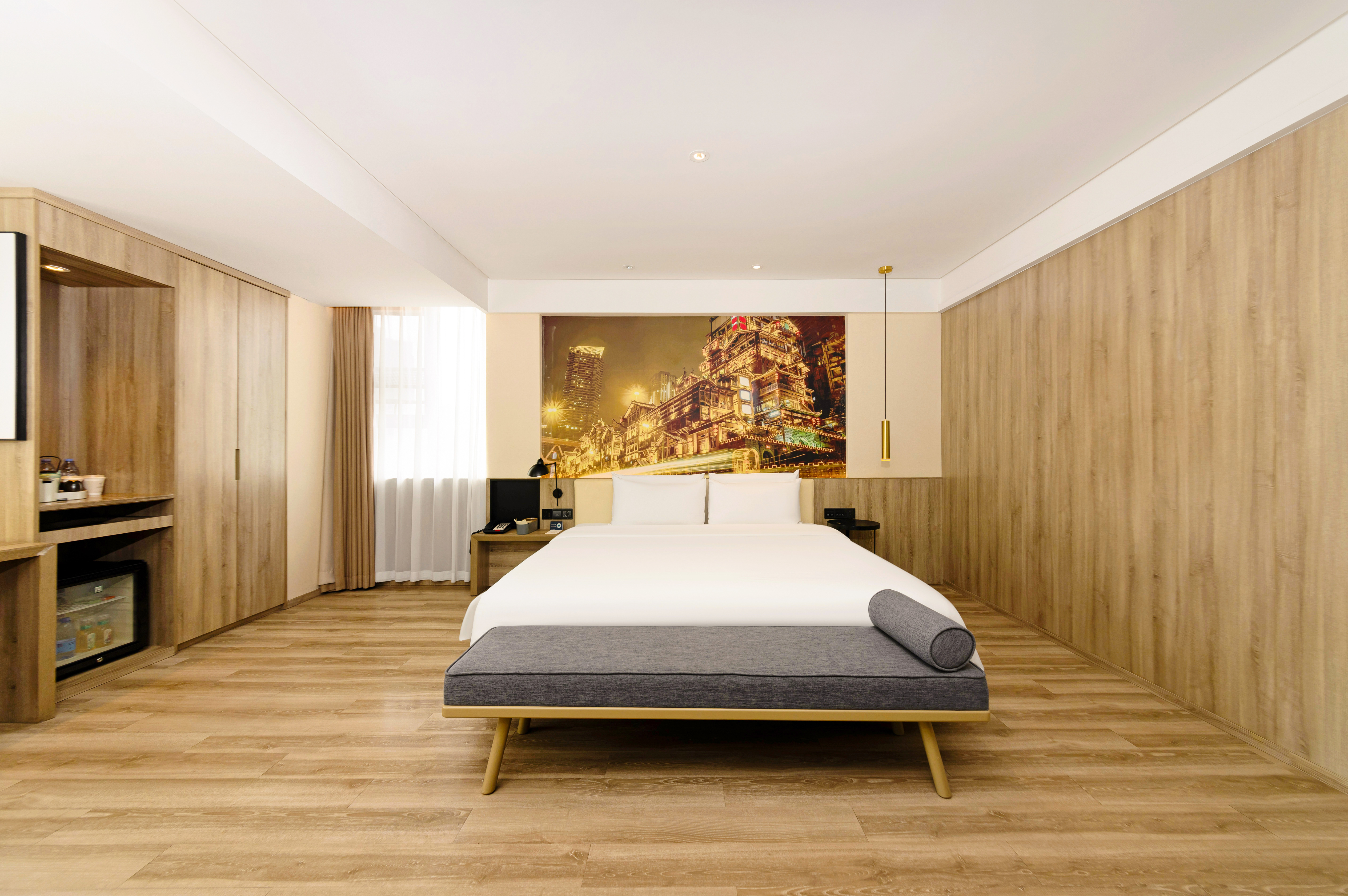 几木景观大床房（深睡PRO枕+LaiFen吹风+小冰箱+浴袍）