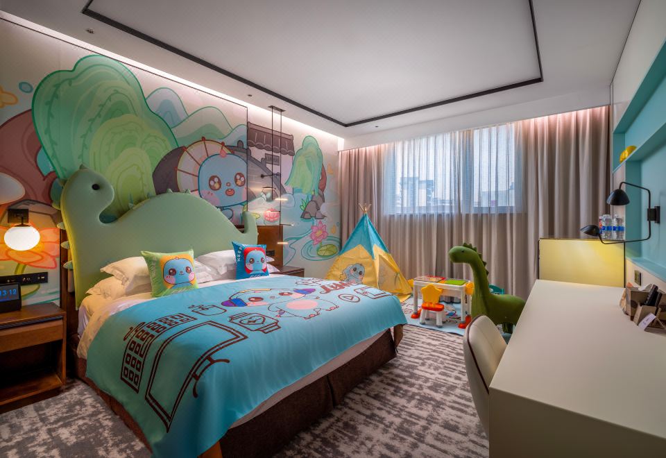 小恐龙Limnii主题大床房（萌娃帐篷丨玩具桌丨绘本）