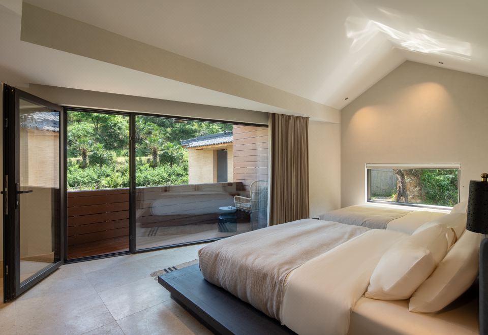 归樵·Loft亲子庭院套房[落地窗+双床+泡池]