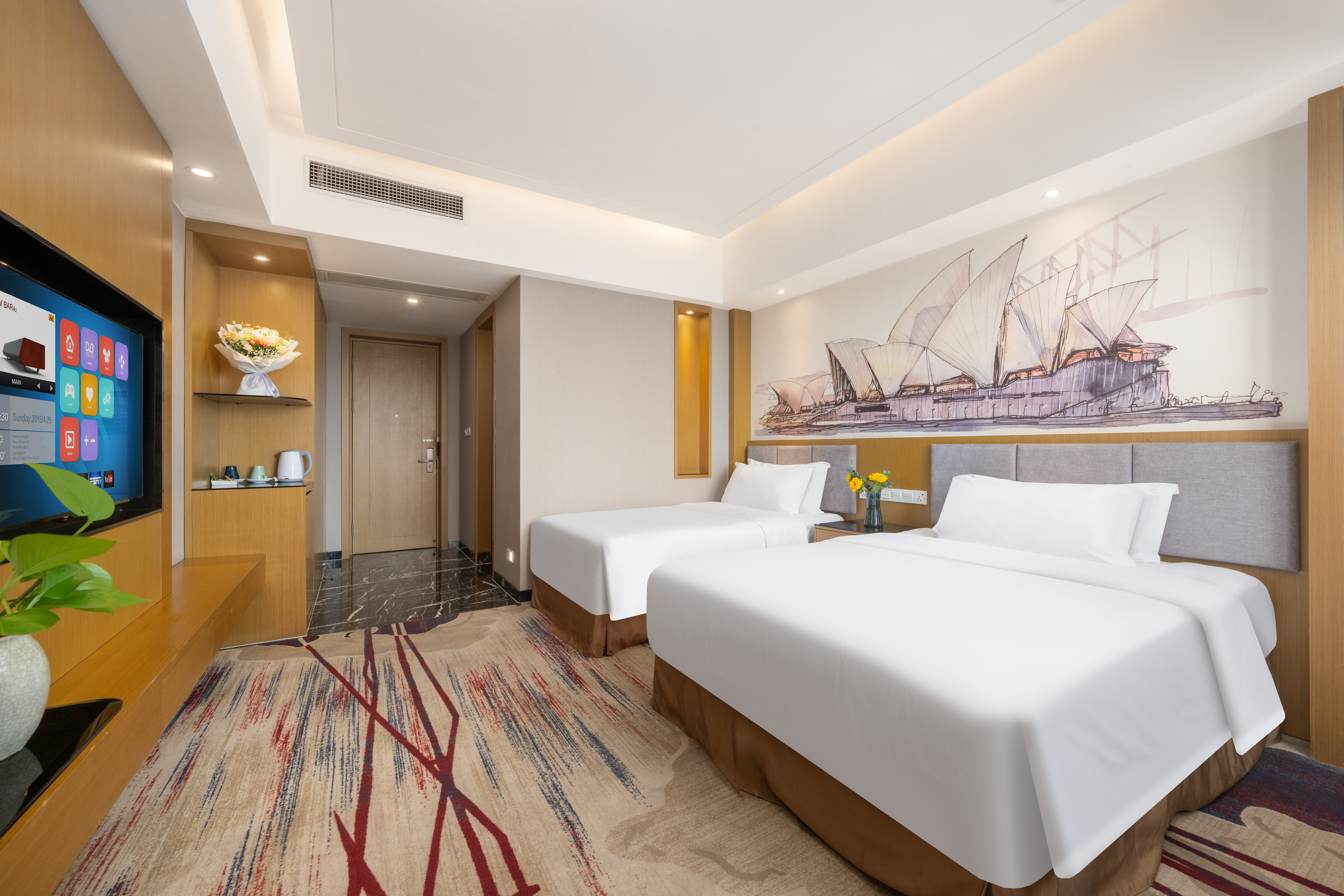 观景双床房（商务办公+高品床垫+悦览城景）