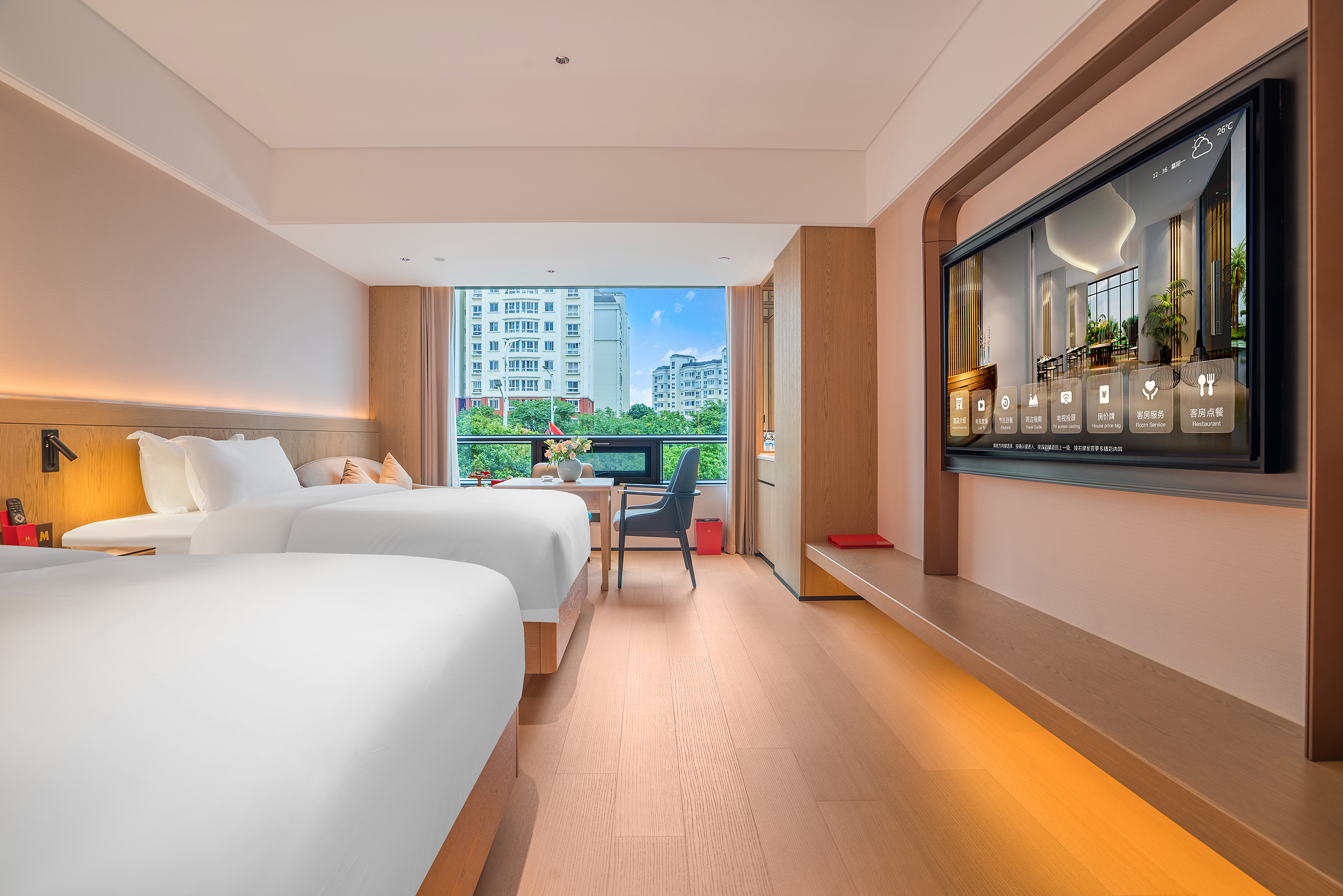 豪华阳光双床房