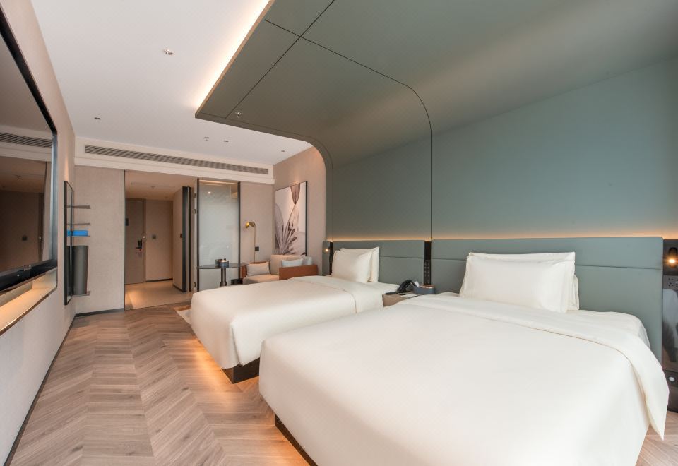 幾木雙床房【小冰箱+投屏電視+瑜伽墊+深睡PRO枕】