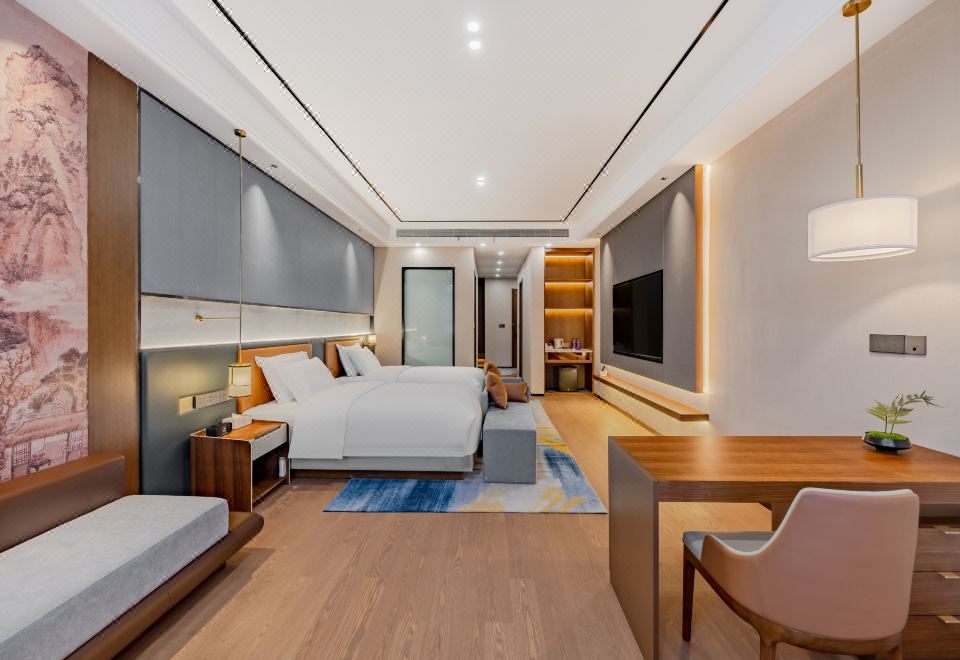 1號樓行政雙床房（山景秋色+智能客控+75寸投屏電視）