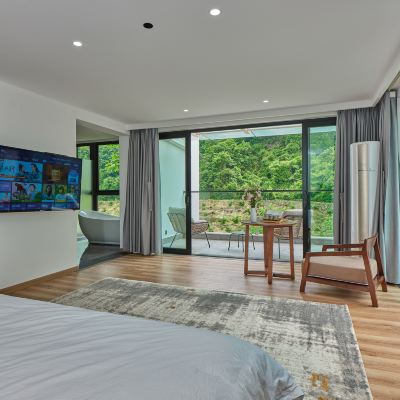 淞（LOFT+270度觀景露台+觀景浴缸） 嵊州祥瑞·溪隱民宿優惠