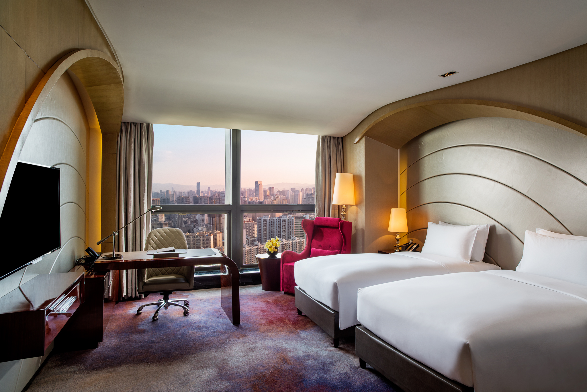 豪華城市景觀雙床房