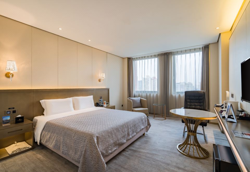 Beijing International Cultural Exchange CenterYunshan Quality Sleep Business Double Bed Room (Spine-Support Latex + One-Click Sleep Aid + Deep Sleep Monitoring)