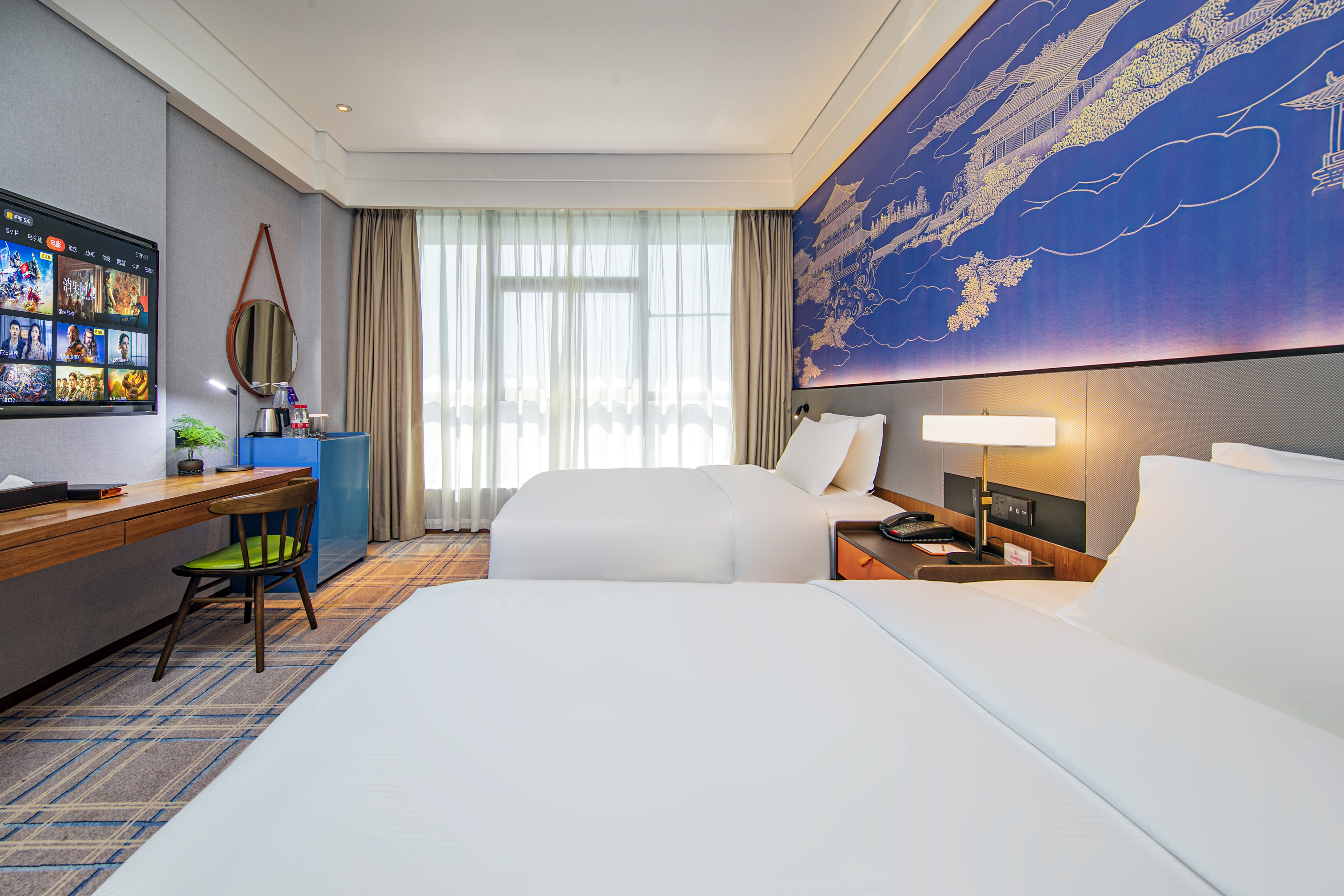 臻選行政雙床房（金可兒床墊+康乃馨布草+迷你冰箱）