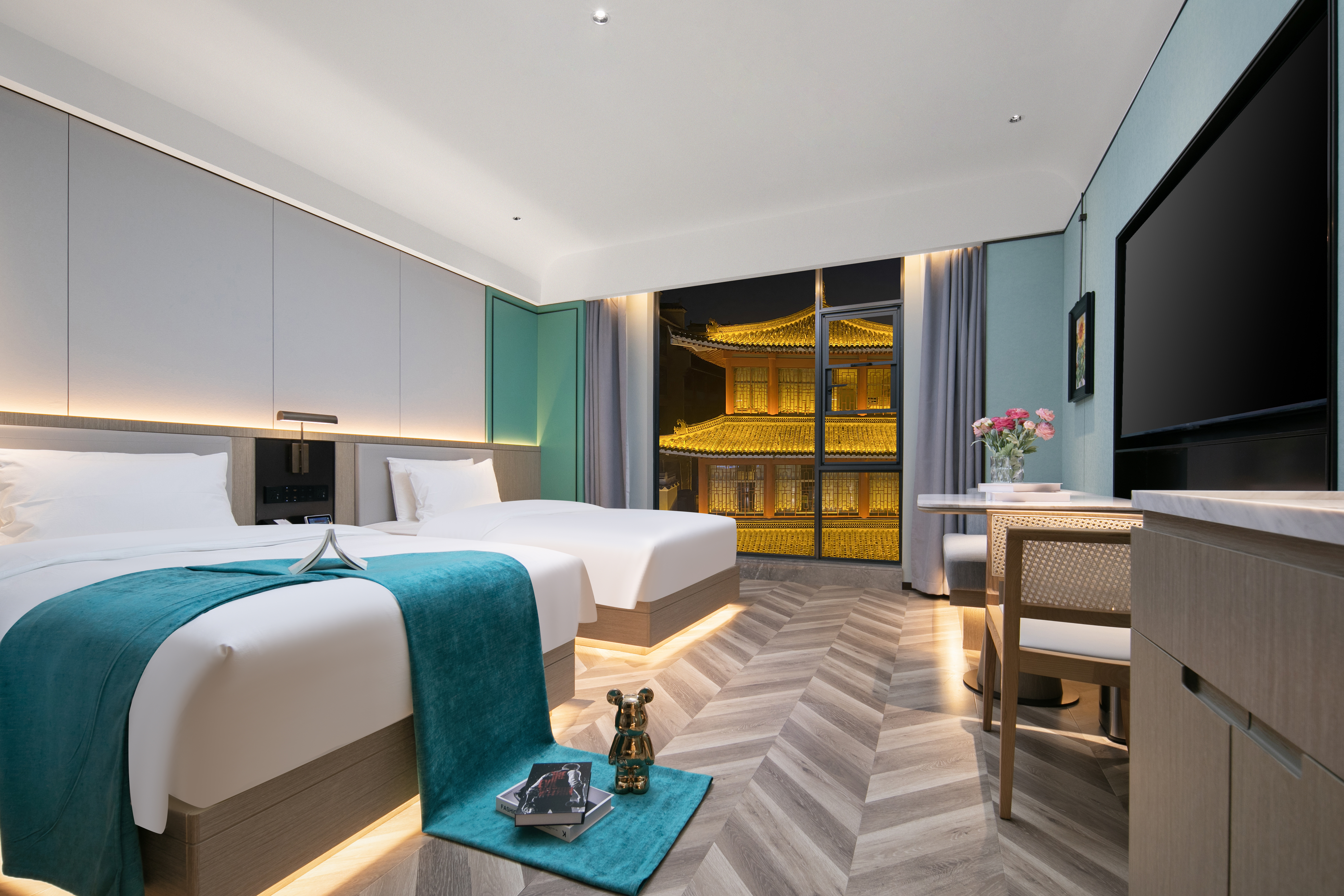 璞隐I奢品双床房（全景落地窗+深睡品牌床垫+全屋智控）