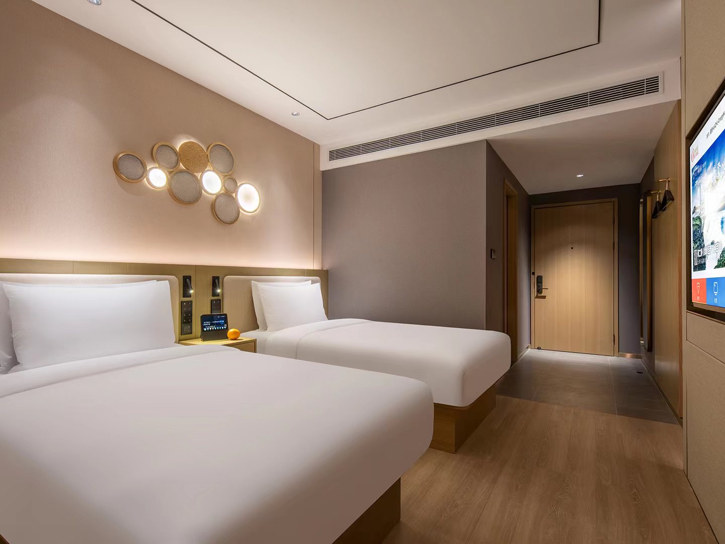 月若流金雙床房【小冰箱+電視投屏】