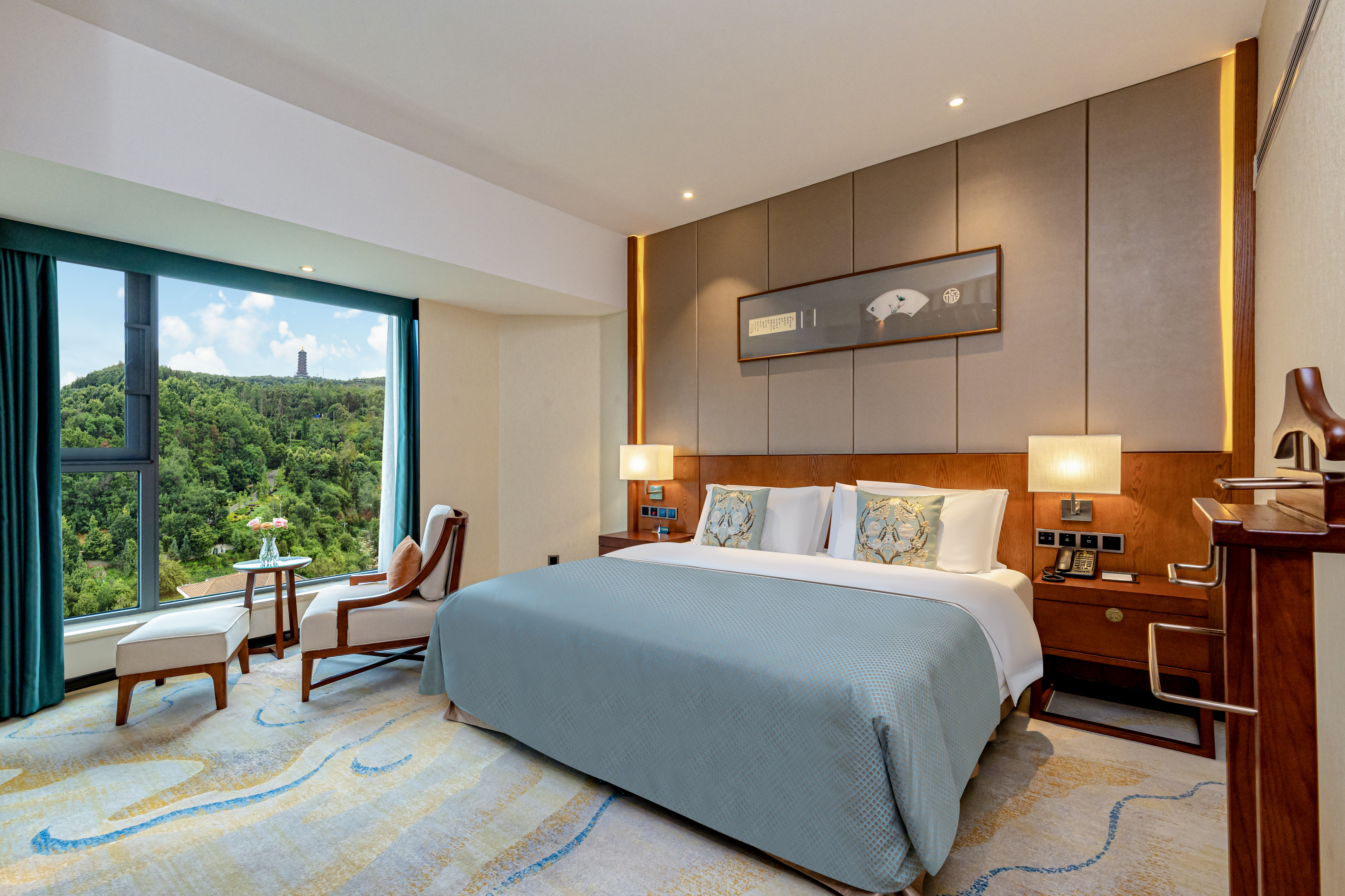 山景雅致大床房（森林山景+會客廳+雙衞）