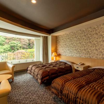 【禁煙】ジュニアスイートツイン内風呂あり
 大江戸温泉物語　会津東山温泉　東山グランドホテル クーポン