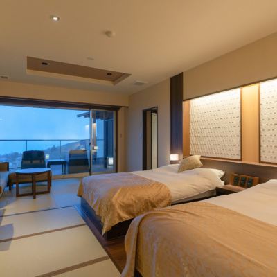 1階 オーシャンビュー ツインルーム 源泉掛流し露天風呂付き 大室の杜 玉翠 クーポン