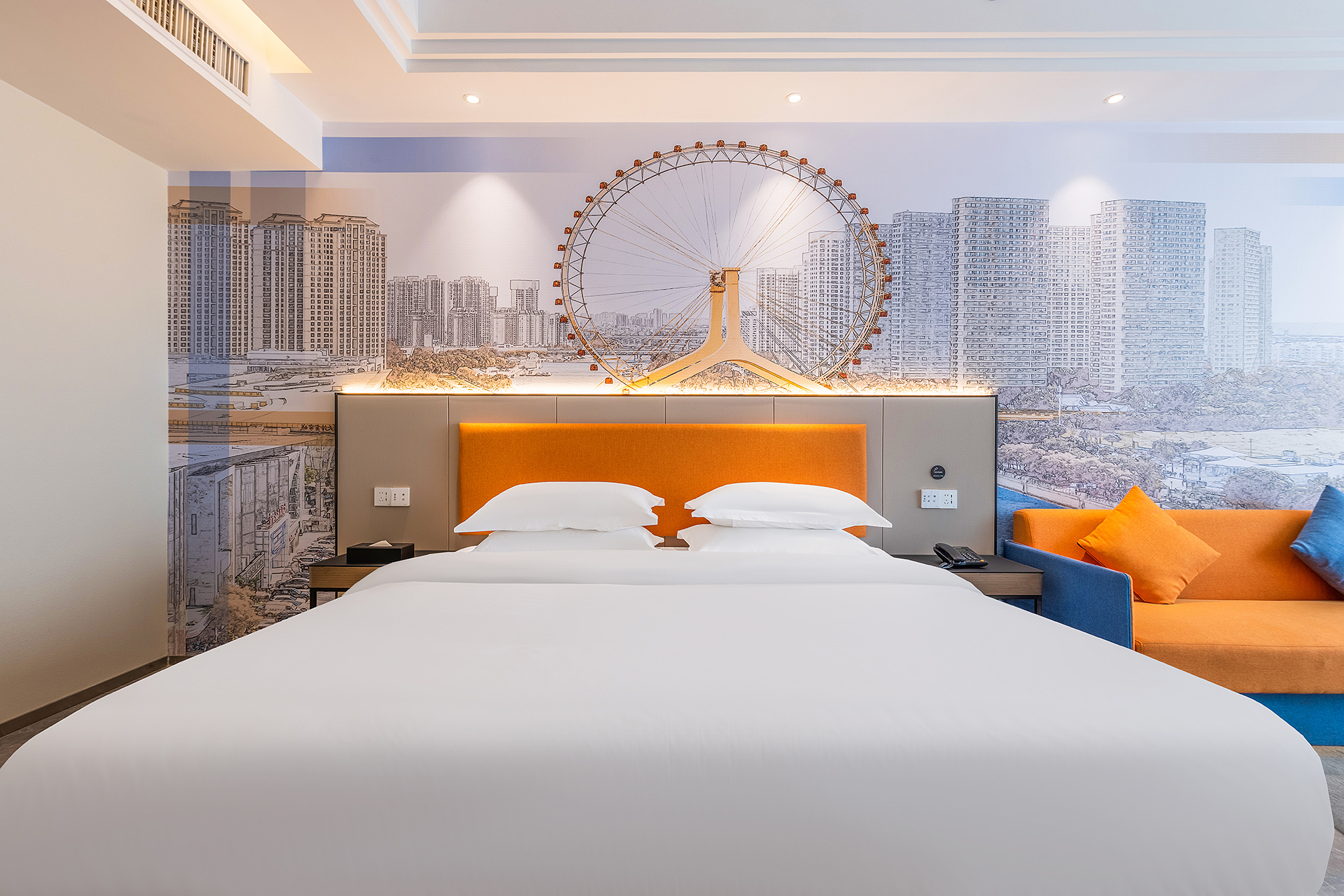 等云·观山高级大床房[高空远眺+都市疗愈+智能投屏]