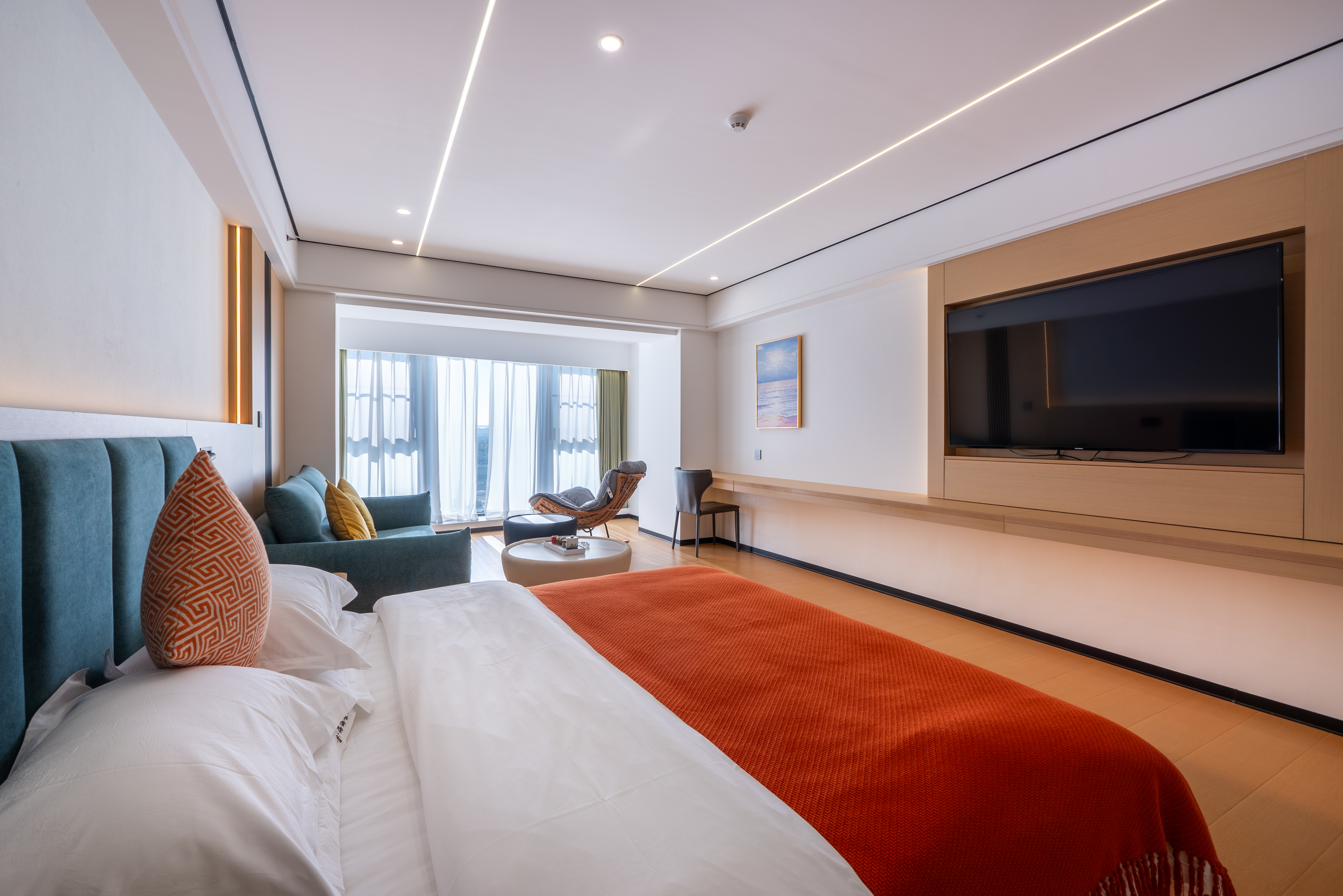 海景轻奢大床房（倚窗摇椅观海景落日+遥望非遗永子棋院+定制静眠床品+智能马桶）