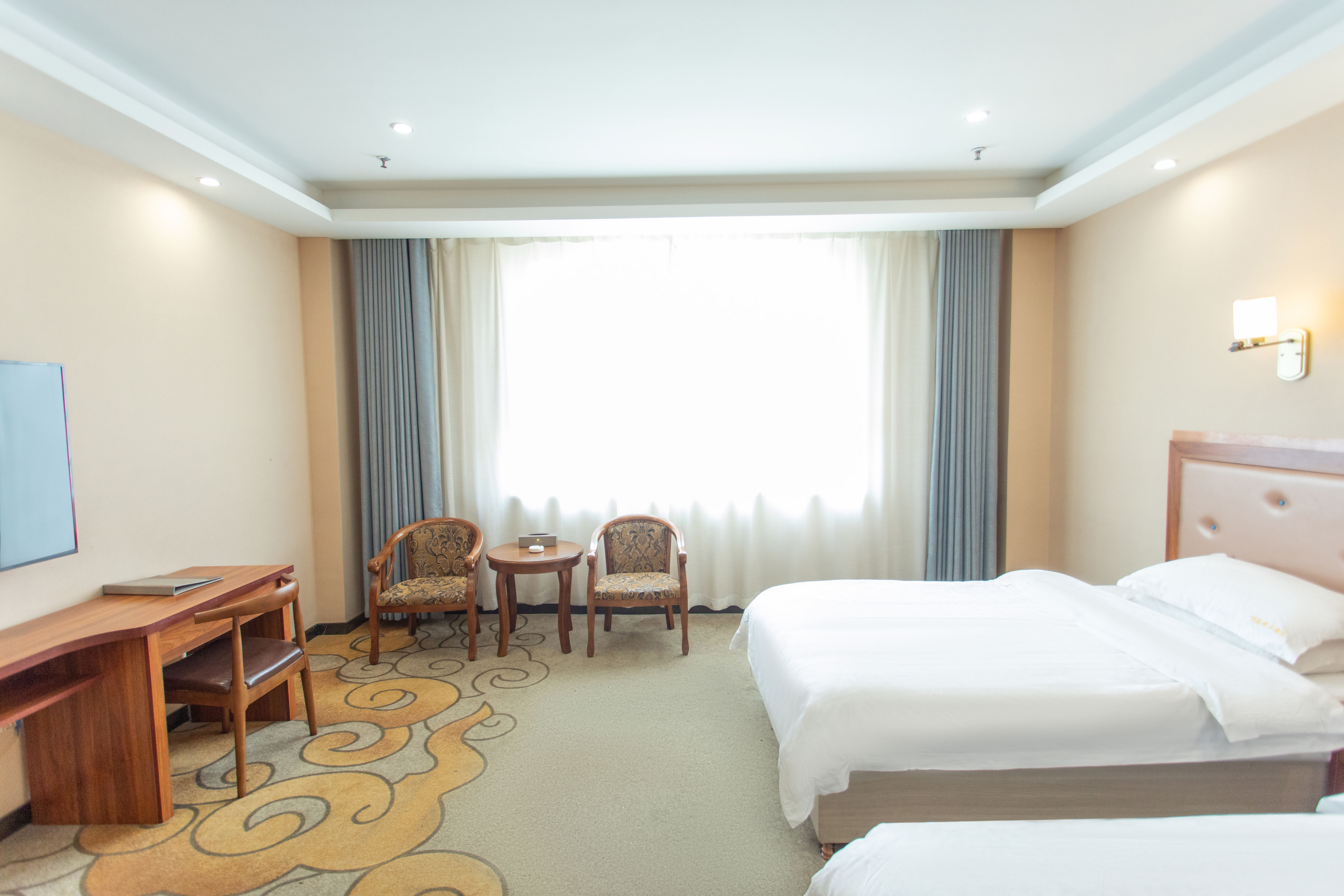 Huocheng Wanjiayue Hotel豪华中式双床房（舒适床品+超大空间）