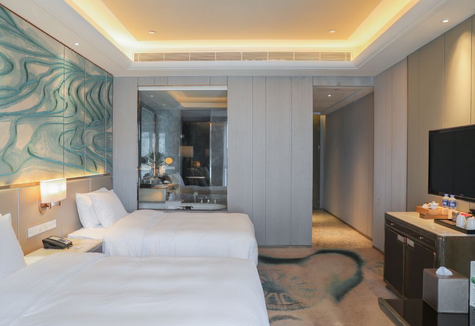 Wanda Vista NanningDeluxe Twin Hollywood Bed