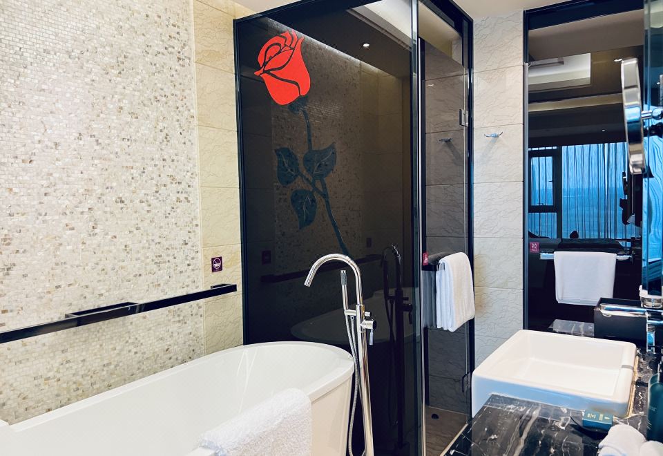 玫瑰主题行政双床房