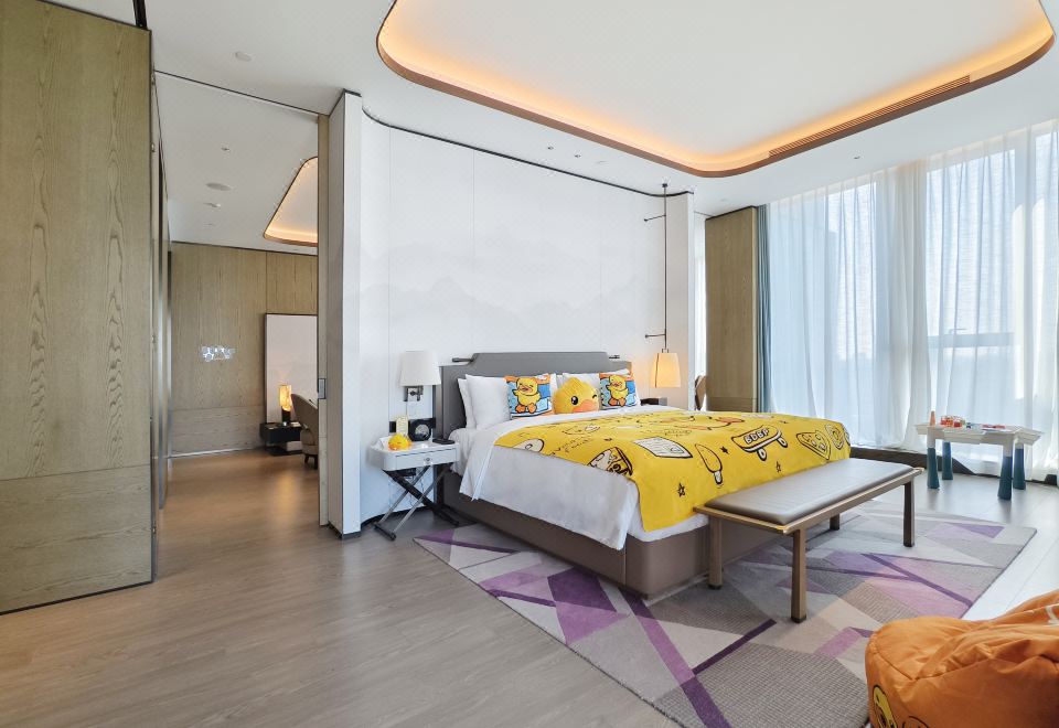 一室一厅|小黄鸭主题家庭房-小童上下铺+游戏区