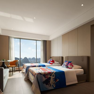 闔家歡樂｜兩居室家庭套房+空氣凈化器+電熱毛巾架 桂林灕江泊雅飯店（兩江四湖東西巷店）優惠