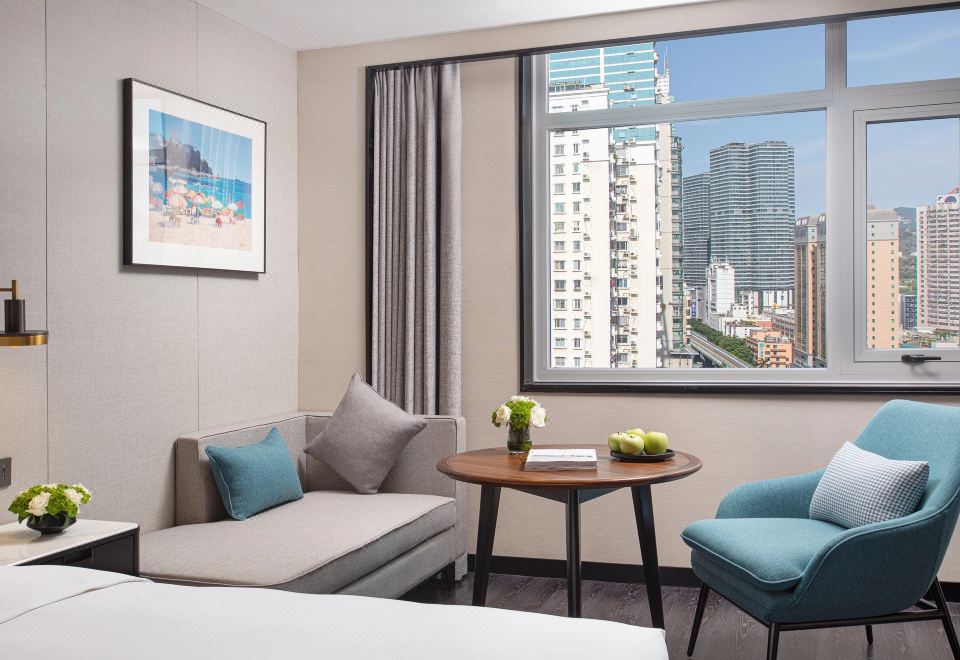 豪华臻选双床房『城景?慵懒躺卧沙发?办公桌+全身镜』