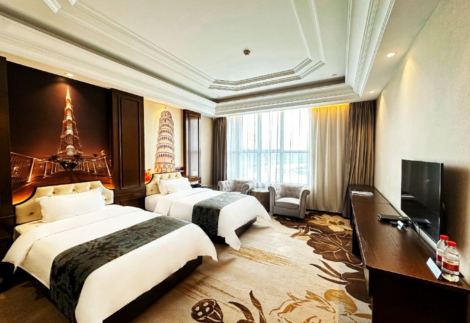 行政双床房（零压床垫+舒适沙发椅+繁华街景）