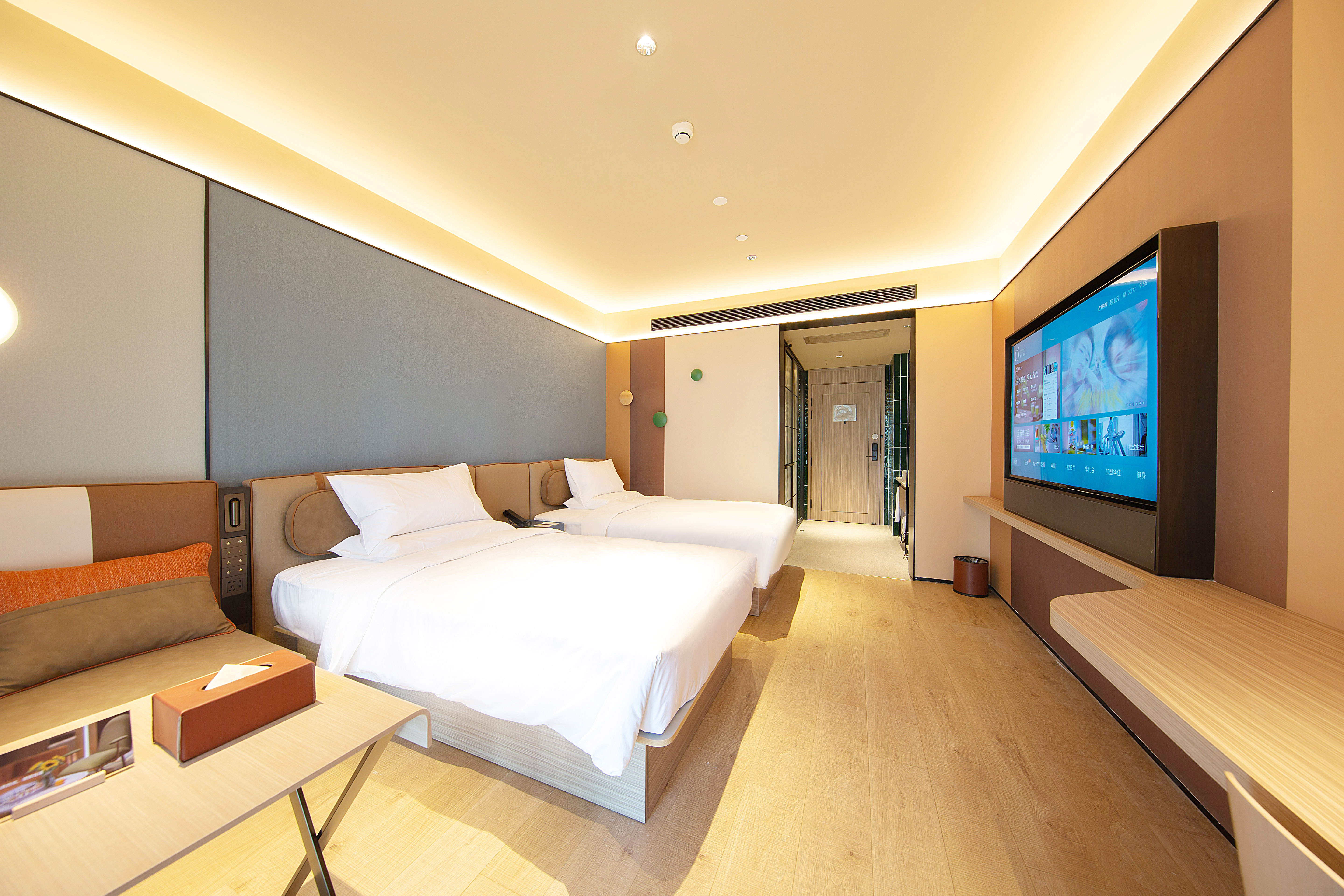 加州阳光双床房（65寸投屏|金可儿床垫|独立冰箱）