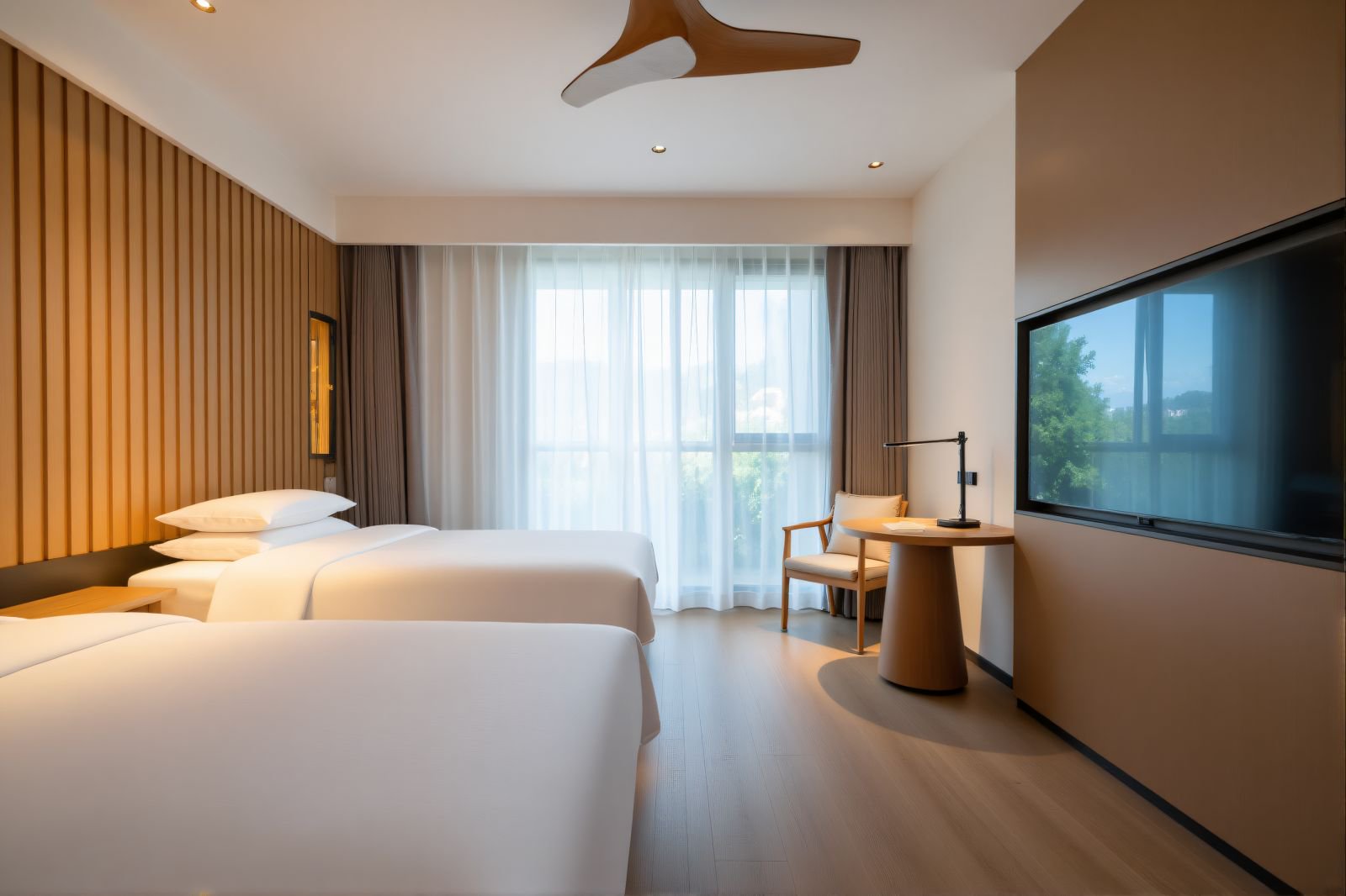 Dongrong Poolside Deluxe Twin Bed Room