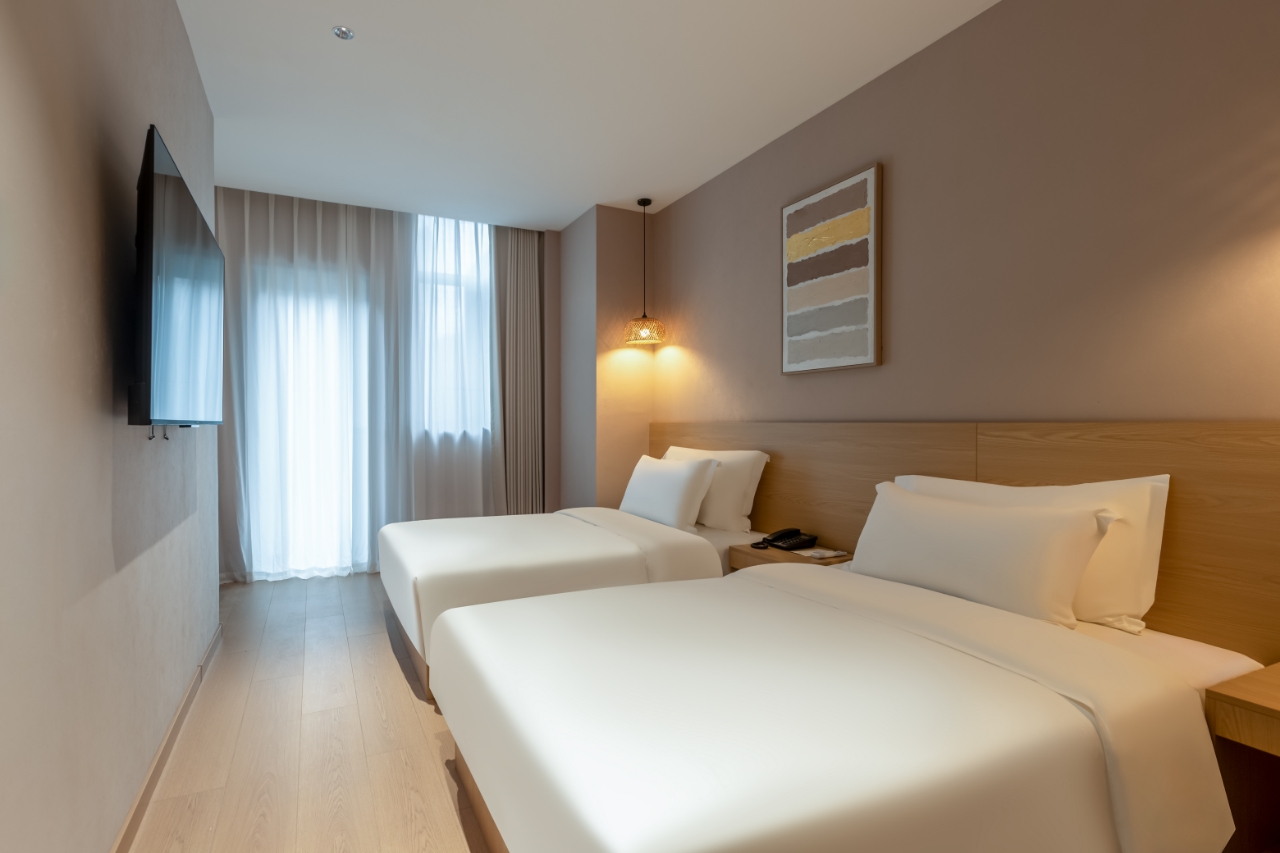 四季阳光?Night静谧双床房【电视投屏+乳胶床垫】