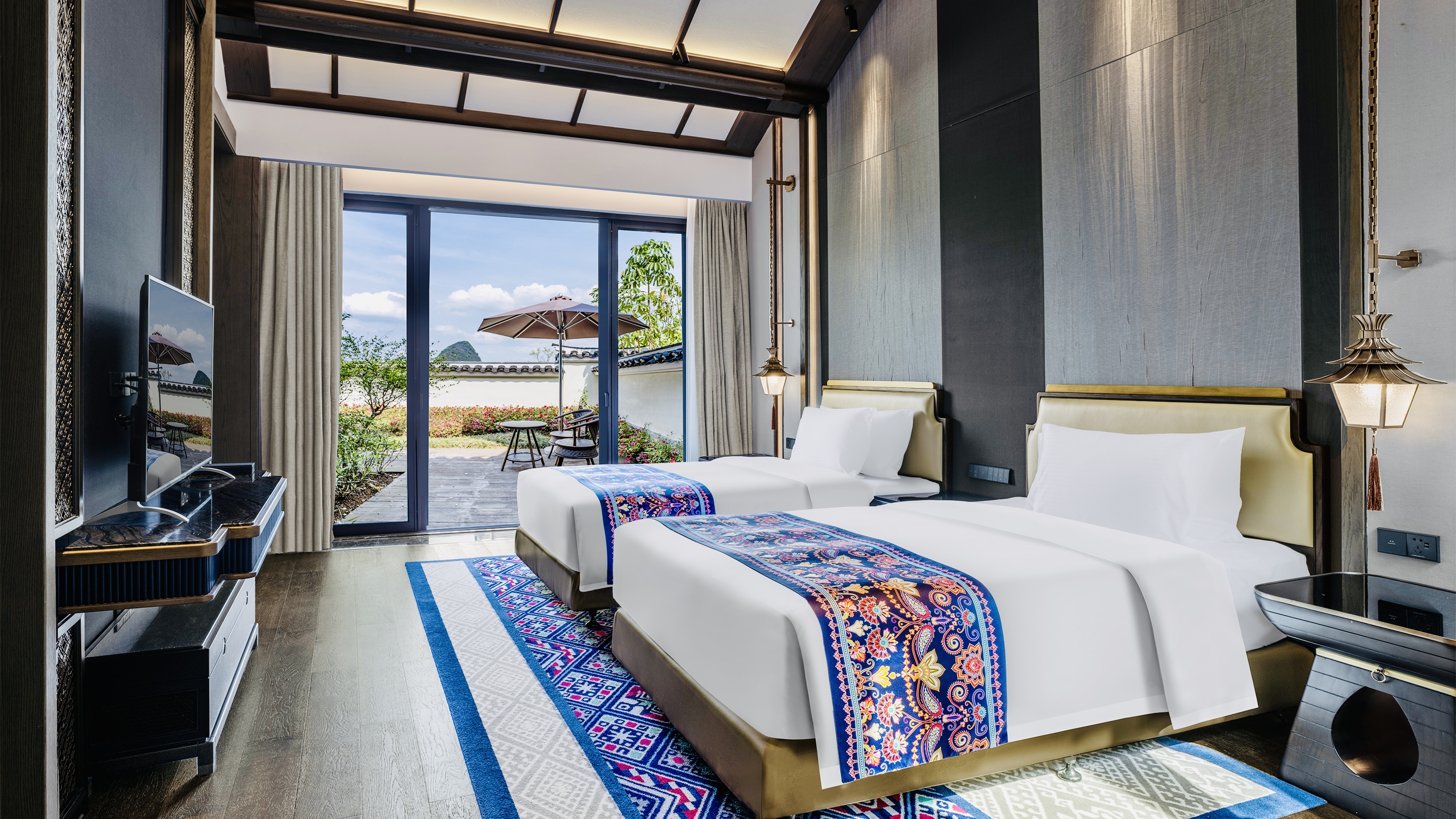 庭院露台双床单卧别墅