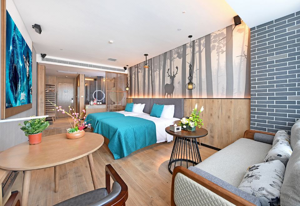 3D投影浪漫雙床房