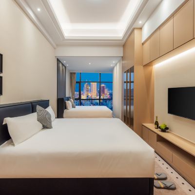 新複式澳門景觀雙床房（E座） 楓雨國際公寓（珠海橫琴口岸店）優惠