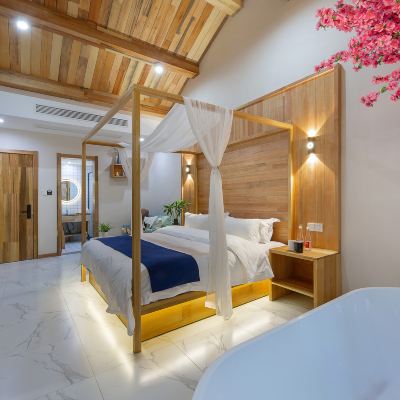 幕心·大床房｜極簡風·院景·浴缸 聽澗·幕宿私湯設計民宿（烏鎮西柵景區南門店）優惠
