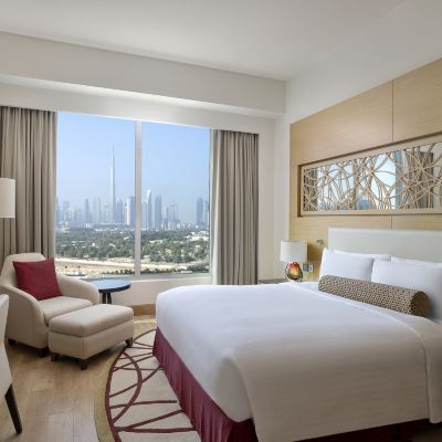 1卧室公寓，1張特大床，杜拜塔景 杜拜阿爾加德夫萬豪行政公寓酒店優惠