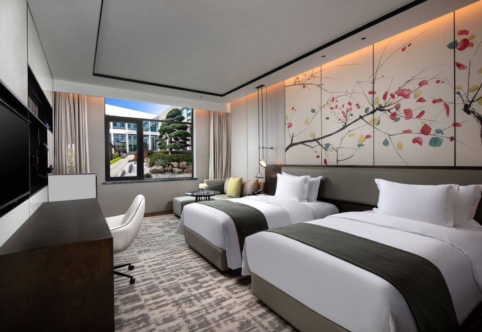 高级房 双床 庭院景观