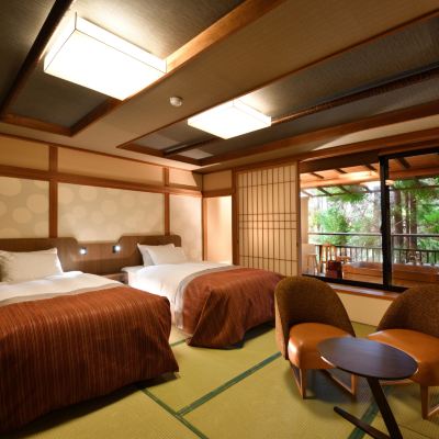 露天風呂付客室「離れ観月亭」華のさと-ツインベッド-禁煙 ゆのごう美春閣 クーポン