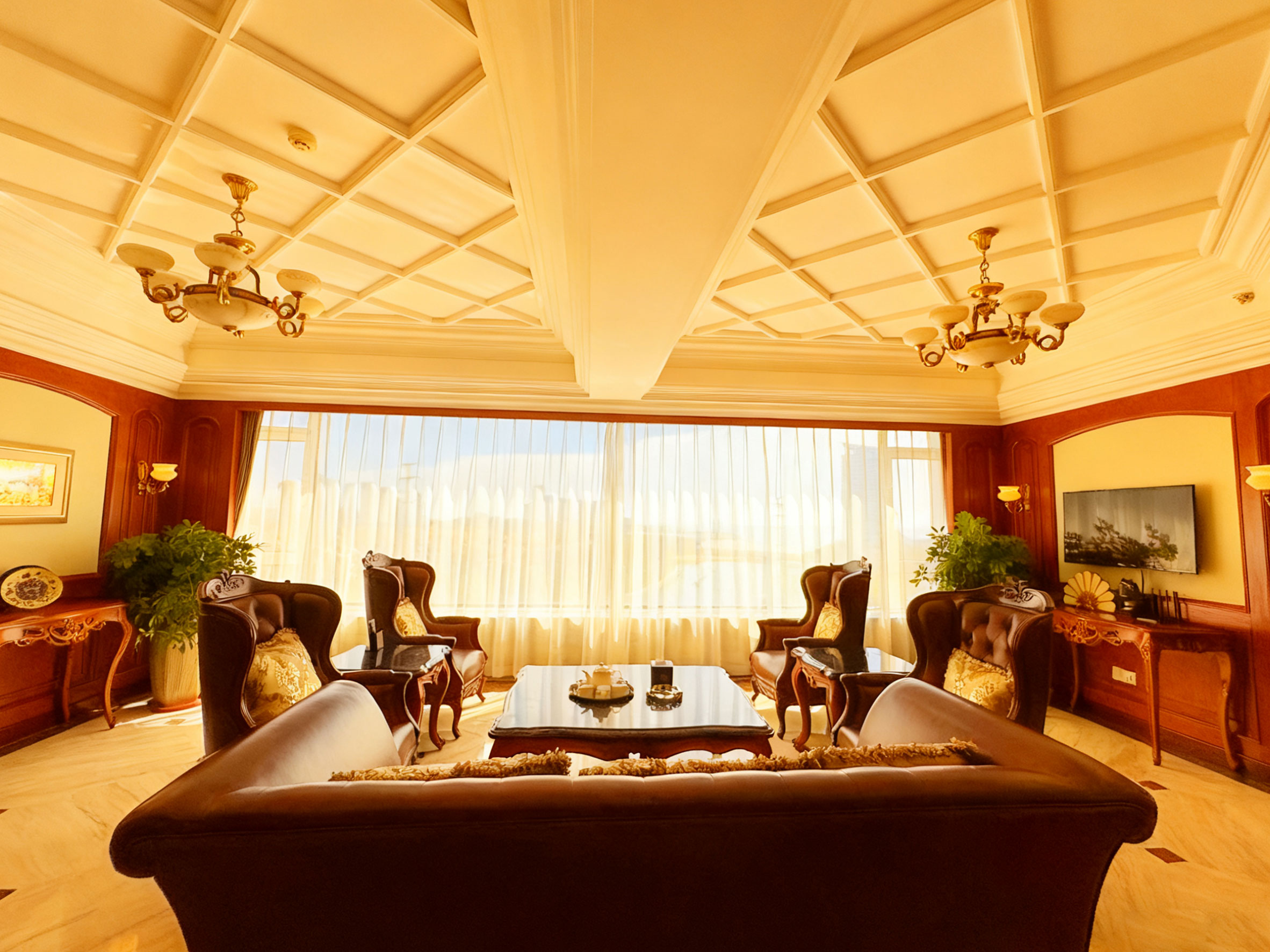 凯莱套房（智能小冰箱+中式会客厅+浴缸+180度海景）