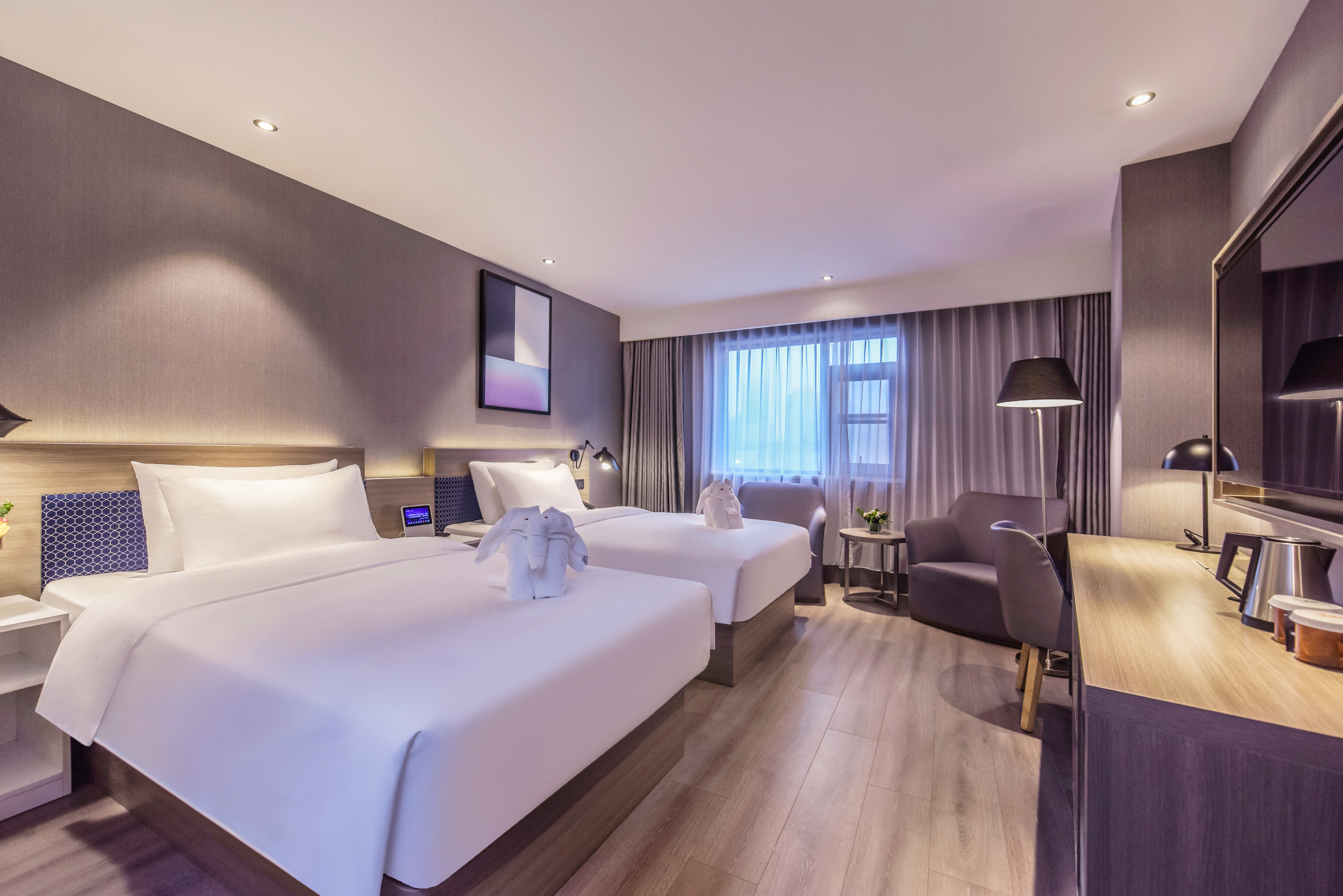 都市节奏双床房（智能客控+电视投屏+顶喷+洗衣烘乾）