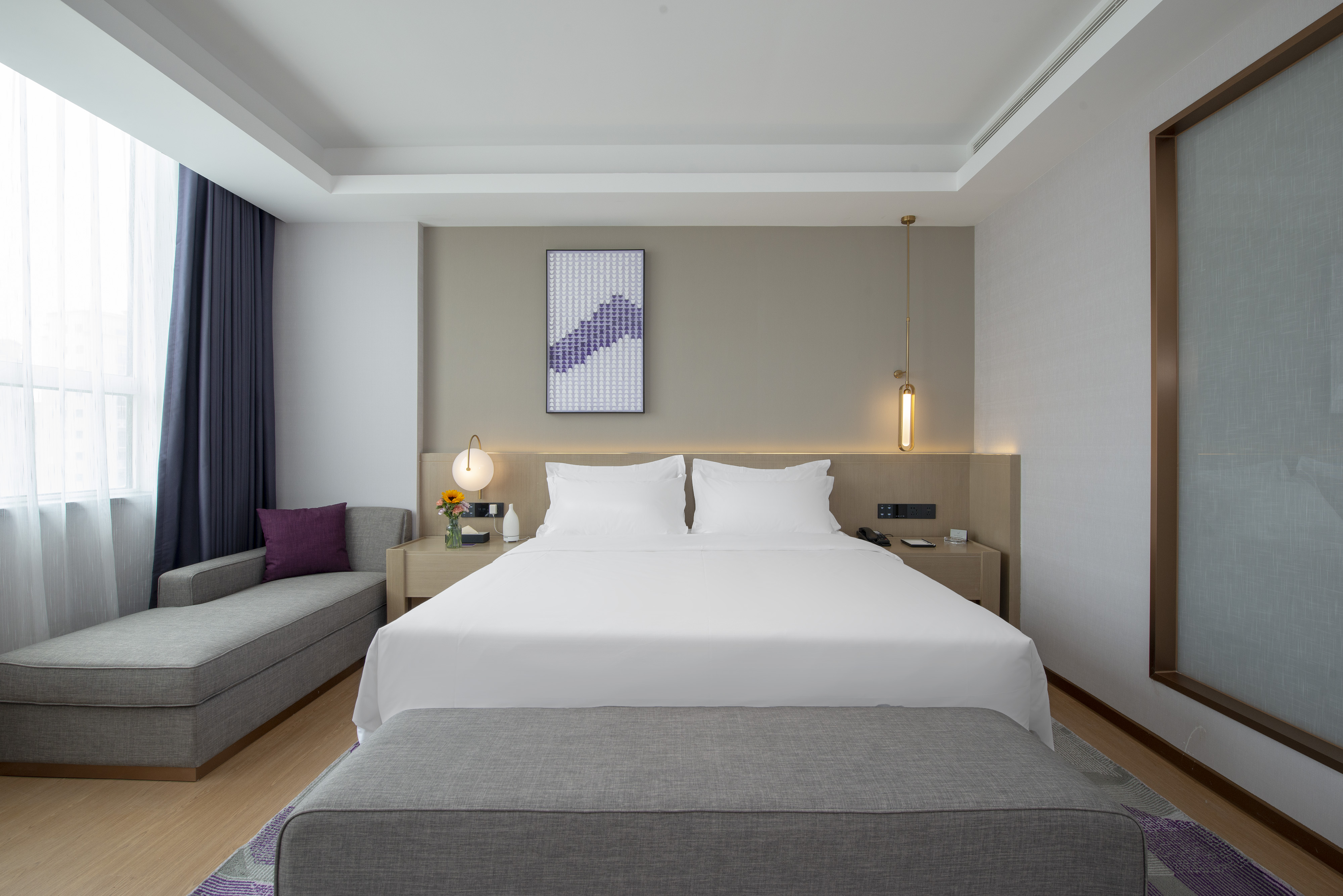 Lavande Hotel (Tianjin Zhongxin Ecological City Jijing Tiandi Branch)影音大床房（慕思品牌床垫+电视投屏+城市街景）