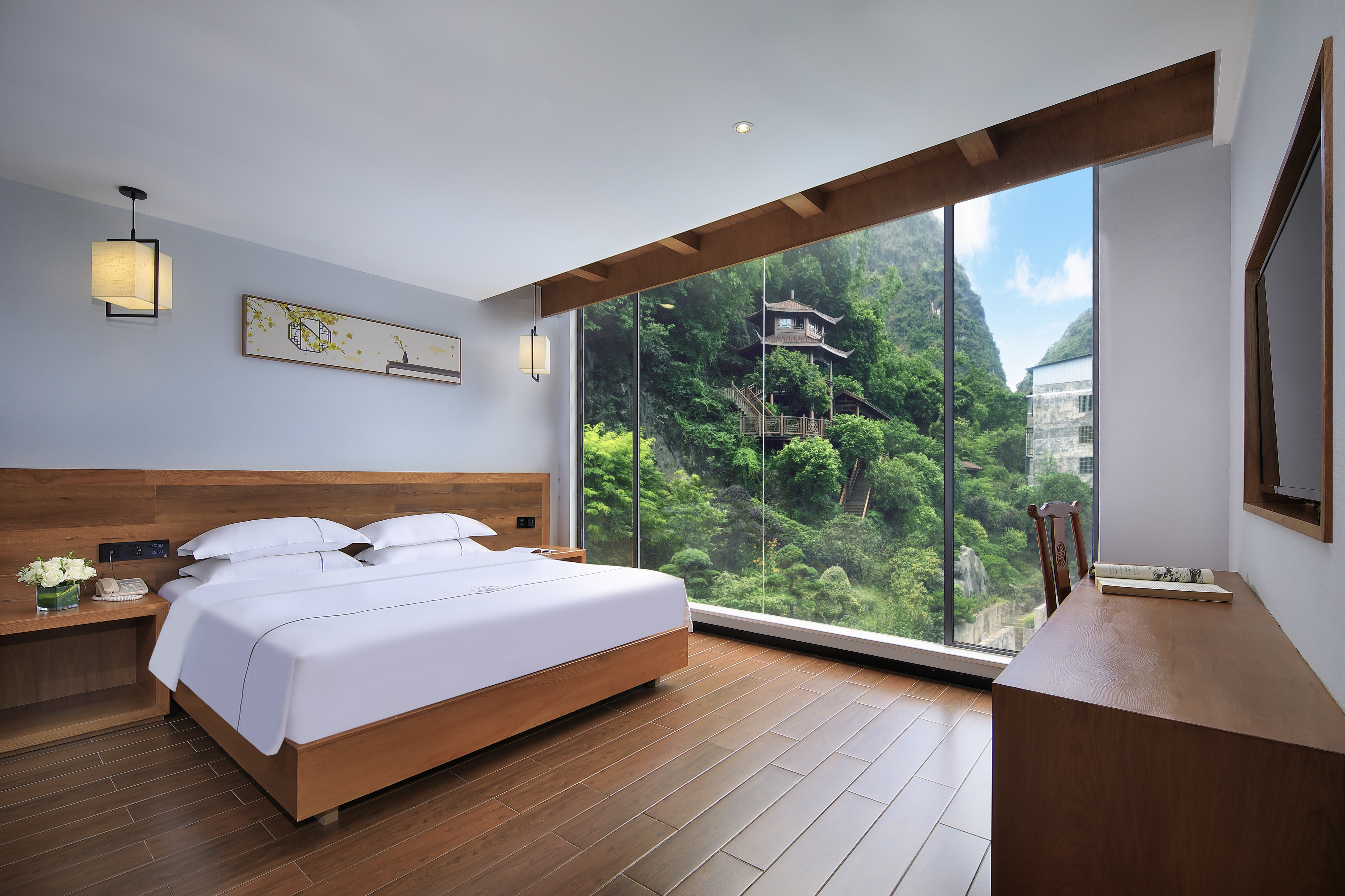 Xianchuang Hotel浴缸山景套房+俯瞰园林+minibar+小冰箱+舒适浴袍