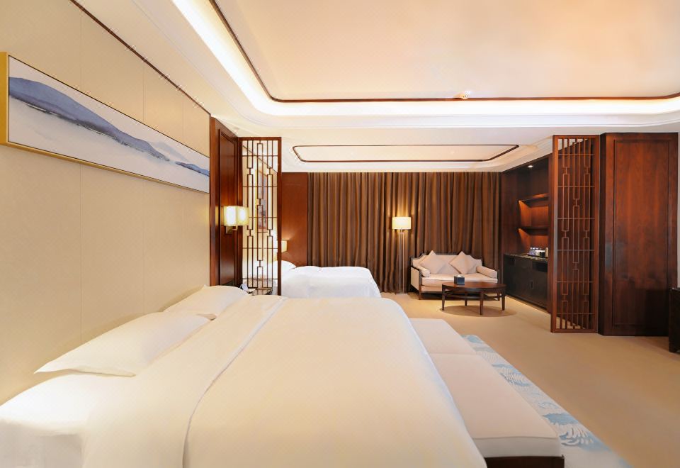 豪华家庭双床房【无烟+高楼层落地窗】