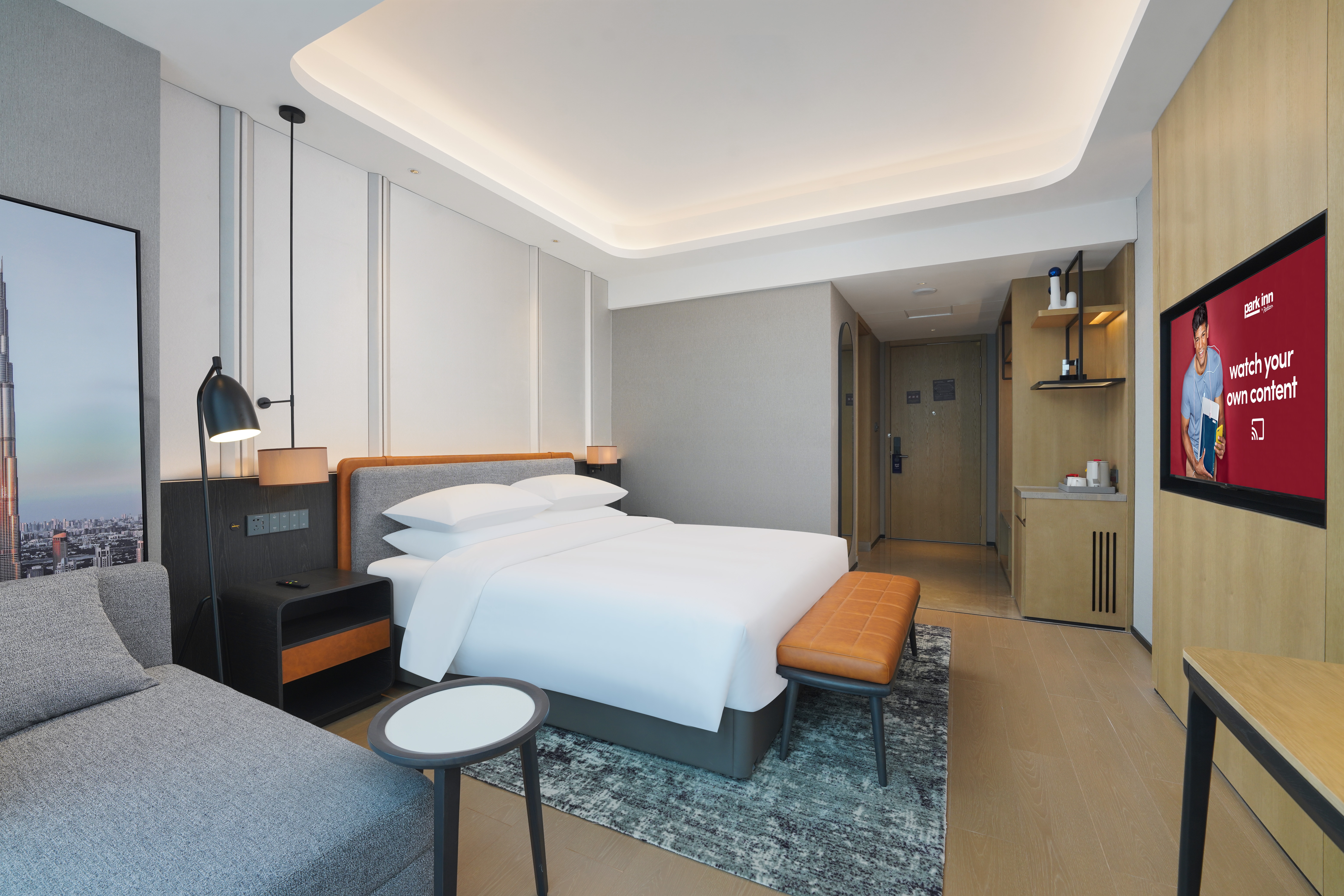 Nanchong Yilong Star City Plaza Park Hotelover view kingsize bed room