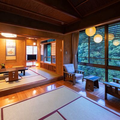 渓流を望む特別室【二間続き和室＋茶室4.5畳】 奥三河・湯谷温泉　はづ別館 クーポン