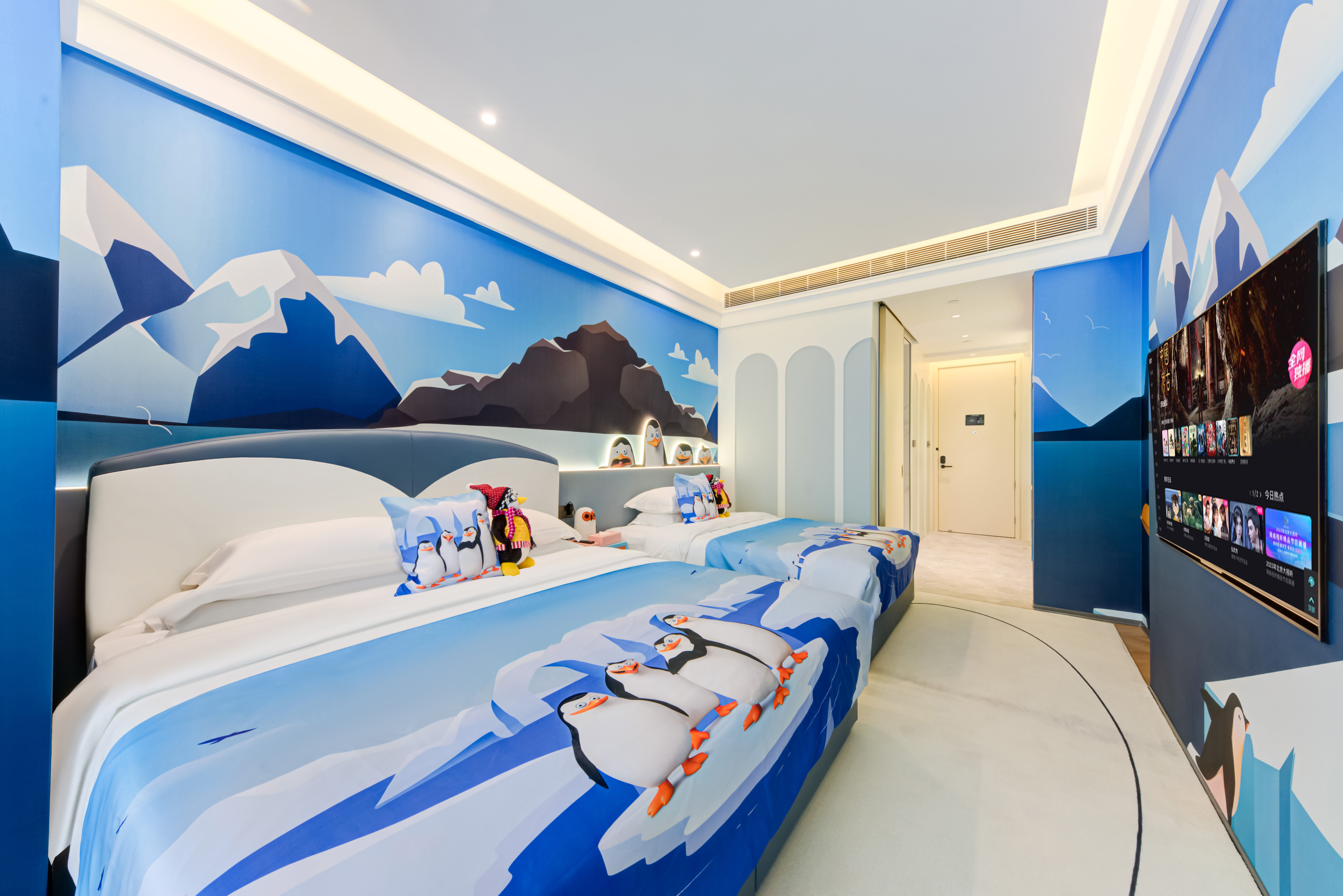 企鵝親子雙床房【主題萌趣+小童浴缸】