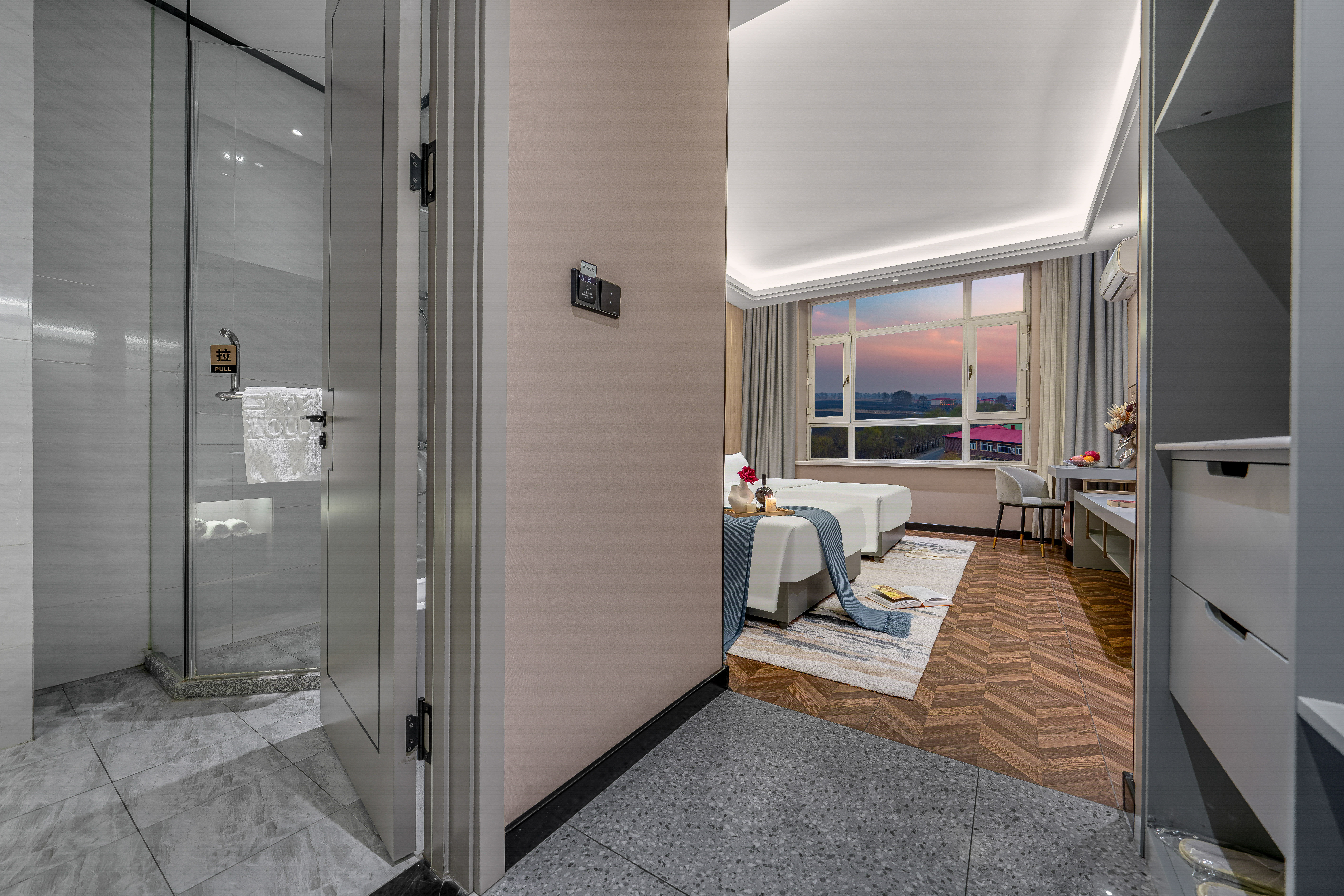 雅致双床房【智能马桶+腿足按摩器+80织抗菌亲肤布草】