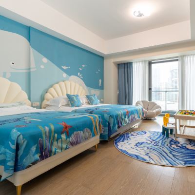 遨遊海洋全景露台家庭房（積木桌丨繪本） 珠海華髮·會展行政公寓優惠