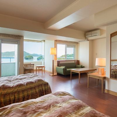 【最上階オーシャンビュー】デラックスツイン 鳥羽わんわんパラダイス クーポン