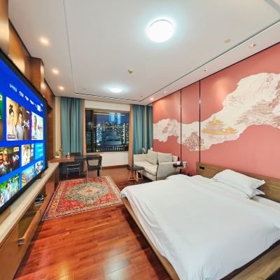 投影大床房（百寸大屏|高層夜景|vip影視會員|冰箱|洗衣機） 鄰致公寓（廣州東站中滙廣場店）優惠