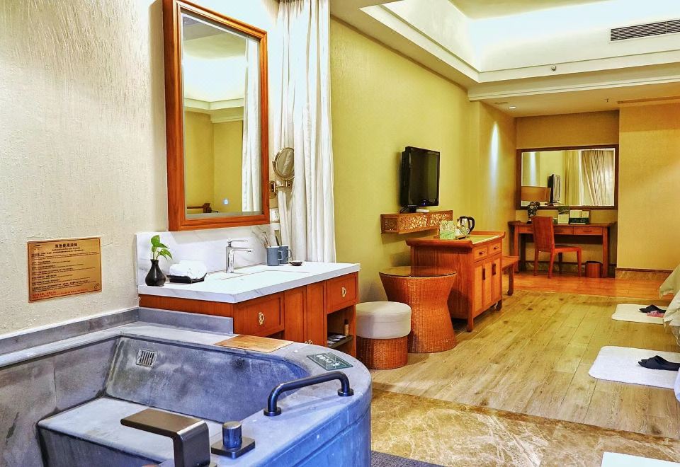 畔山温泉双床房-园林观景-独立泡池-认证温泉水质