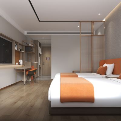 商務智能雙床房【茶具套裝+全景飄窗+小度智能客控】 廣州雲佳飯店（廣州白雲國際機場T2航廈店）優惠